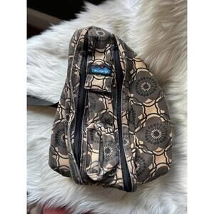 KAVU Sling Bag with Brown and Tan Floral Pattern